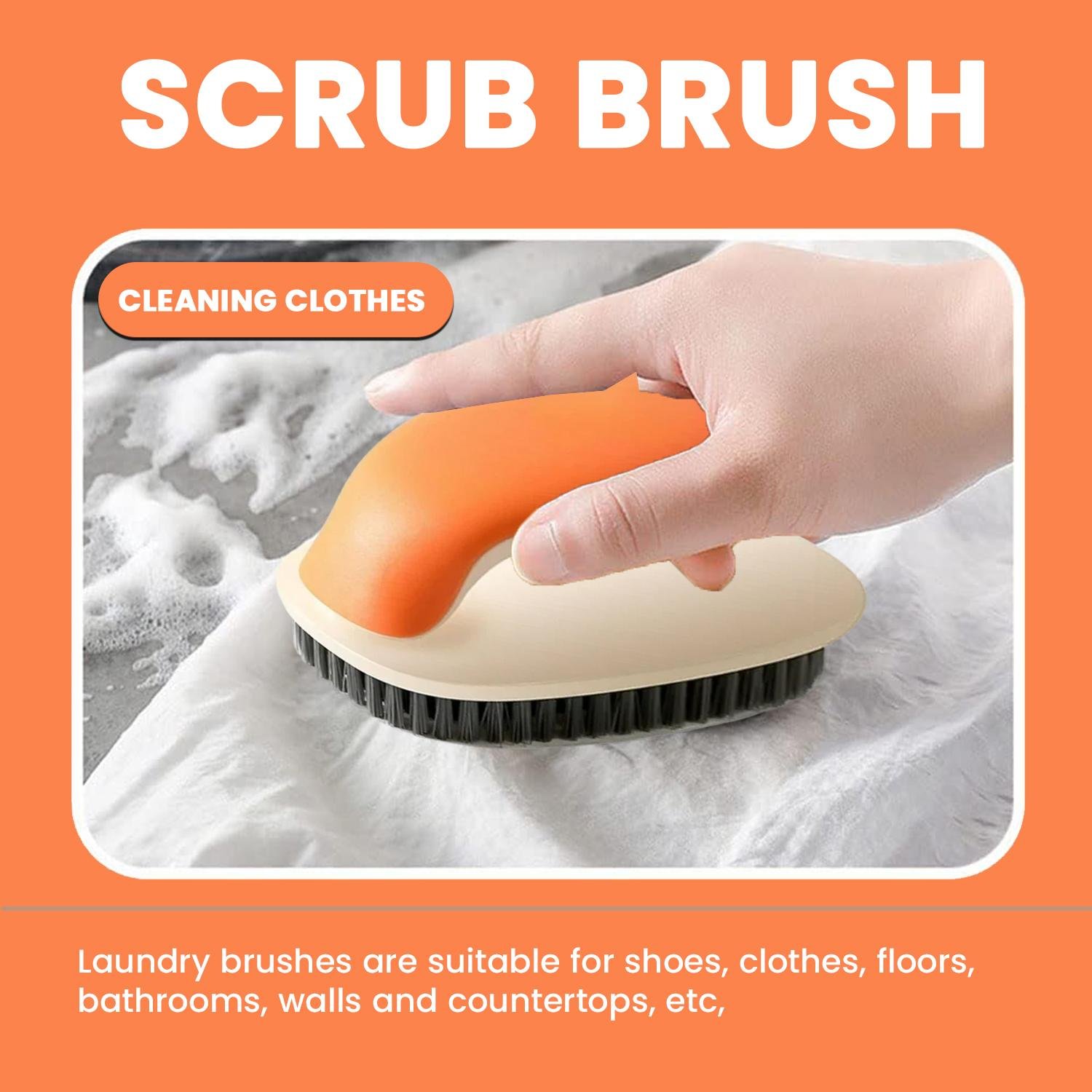 Limitless Clothes Brush Soft Hair Shoe Laundry Brush Household Slippers Not Hurt Clothes Shoes With Handle Board Brush Multi-functional Cleaning Tool (Blue-2pack)